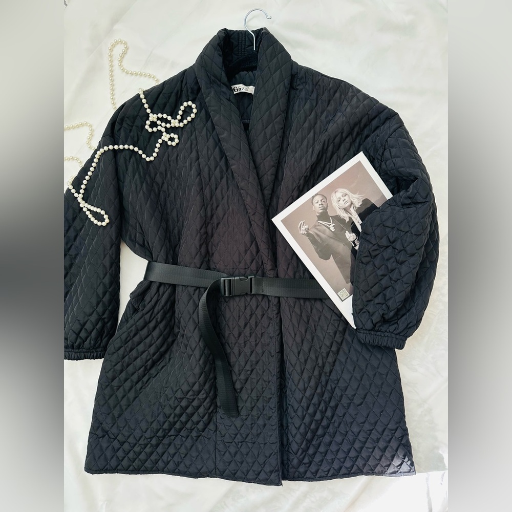 Black Quilted Puffer Coat